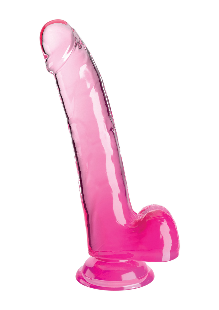 Pipedream King Cock Clear 9' Balls PINK - 0