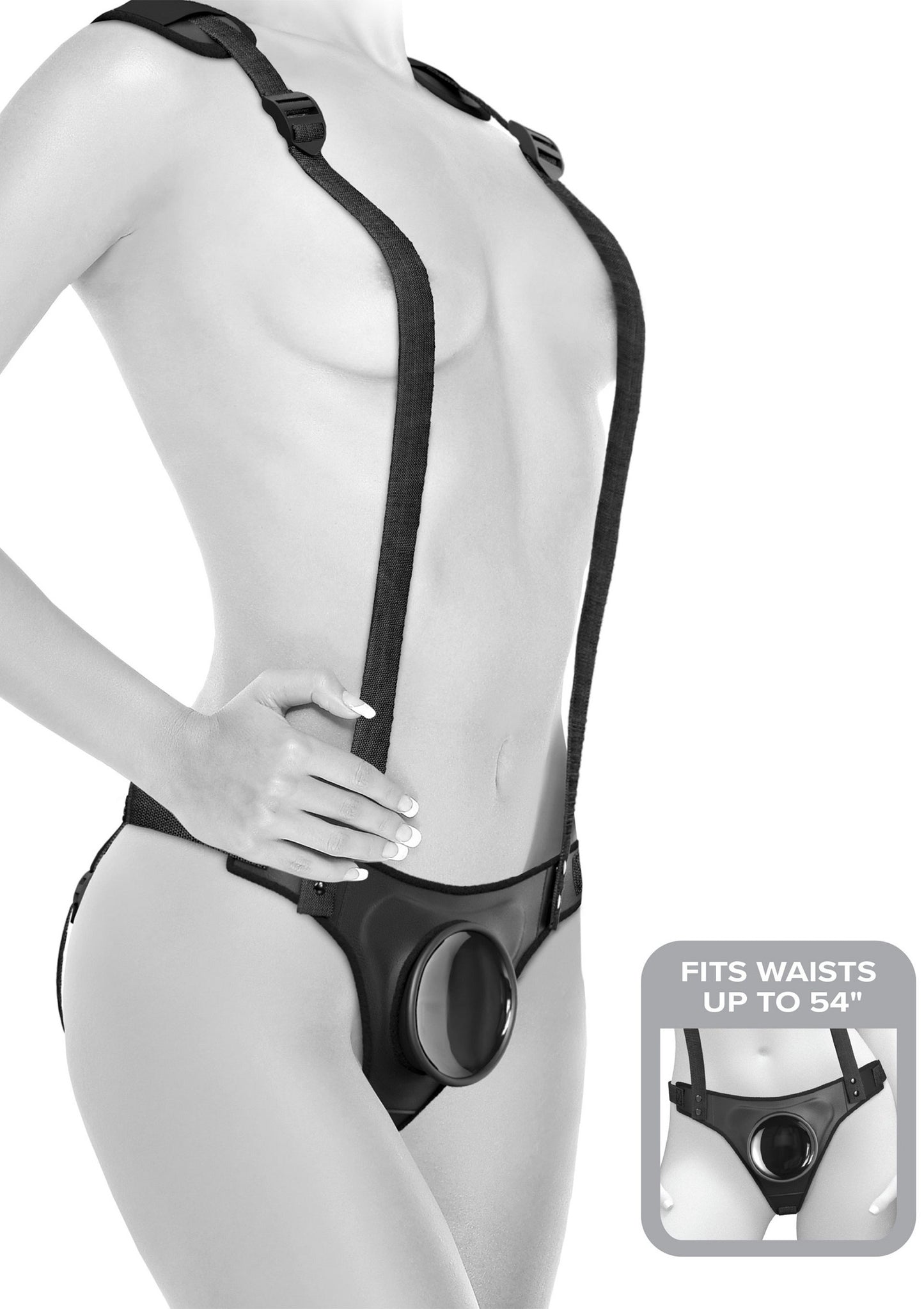 Pipedream Body Dock Strap-On Suspenders BLACK - 5