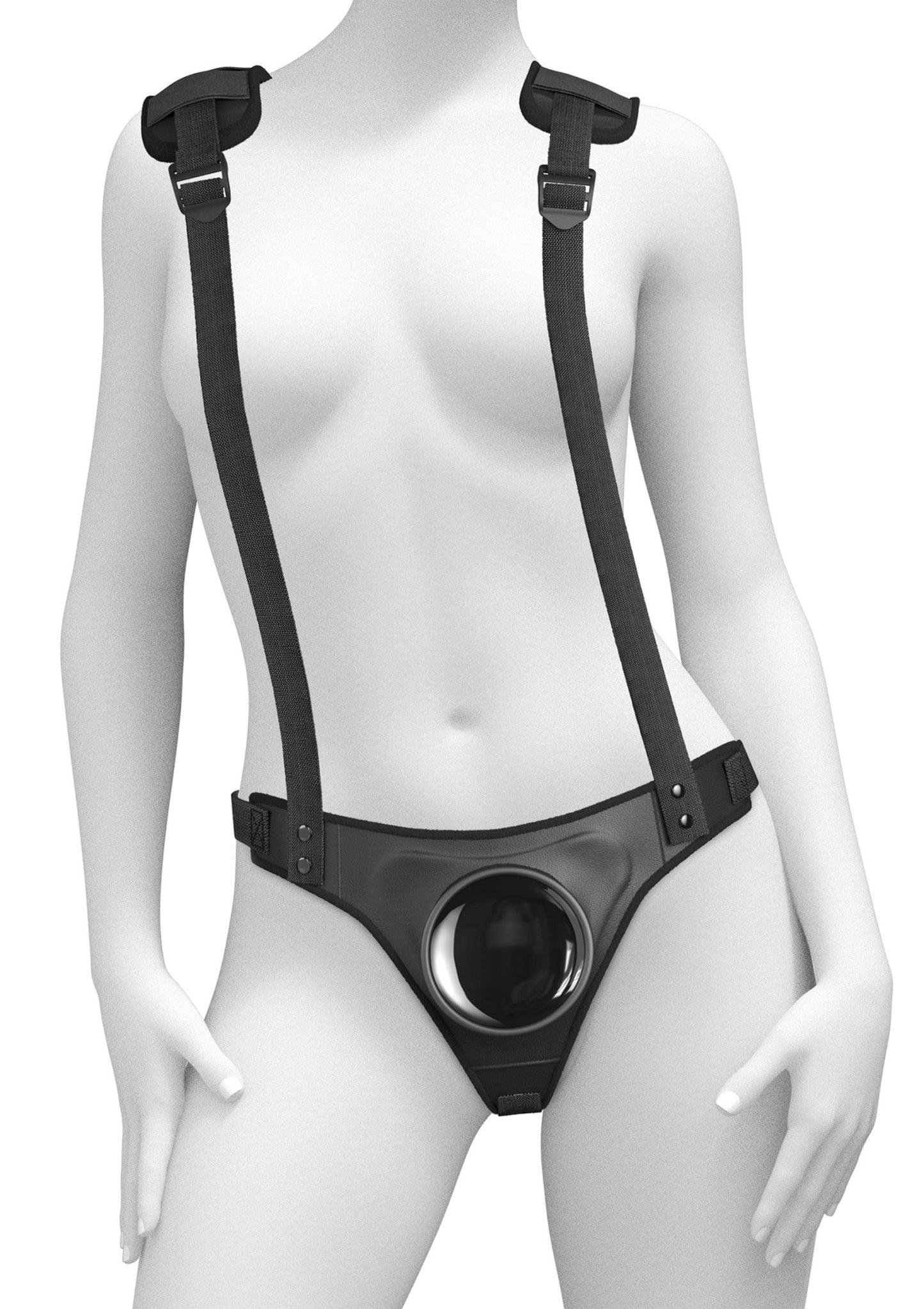 Pipedream Body Dock Strap-On Suspenders BLACK - 4