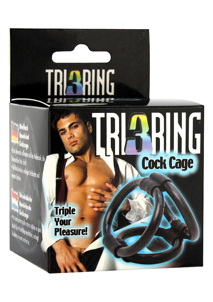 Seven Creations Tri Ring Cock Cage BLACK - 1