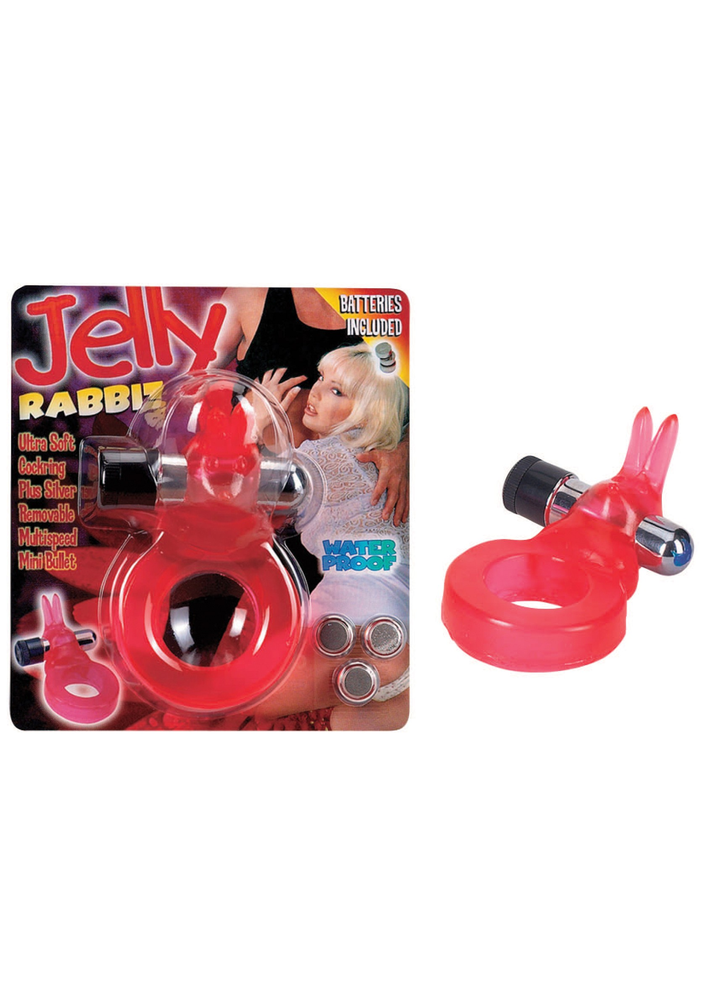 Seven Creations Jelly Rabbit Cockring RED - 2