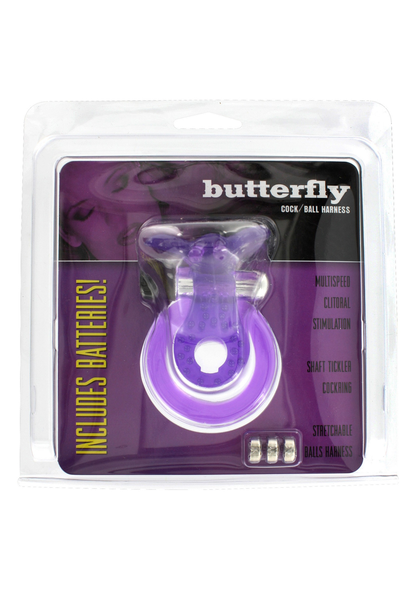 Seven Creations Cock & Ball Ring Butterfly PURPLE - 1