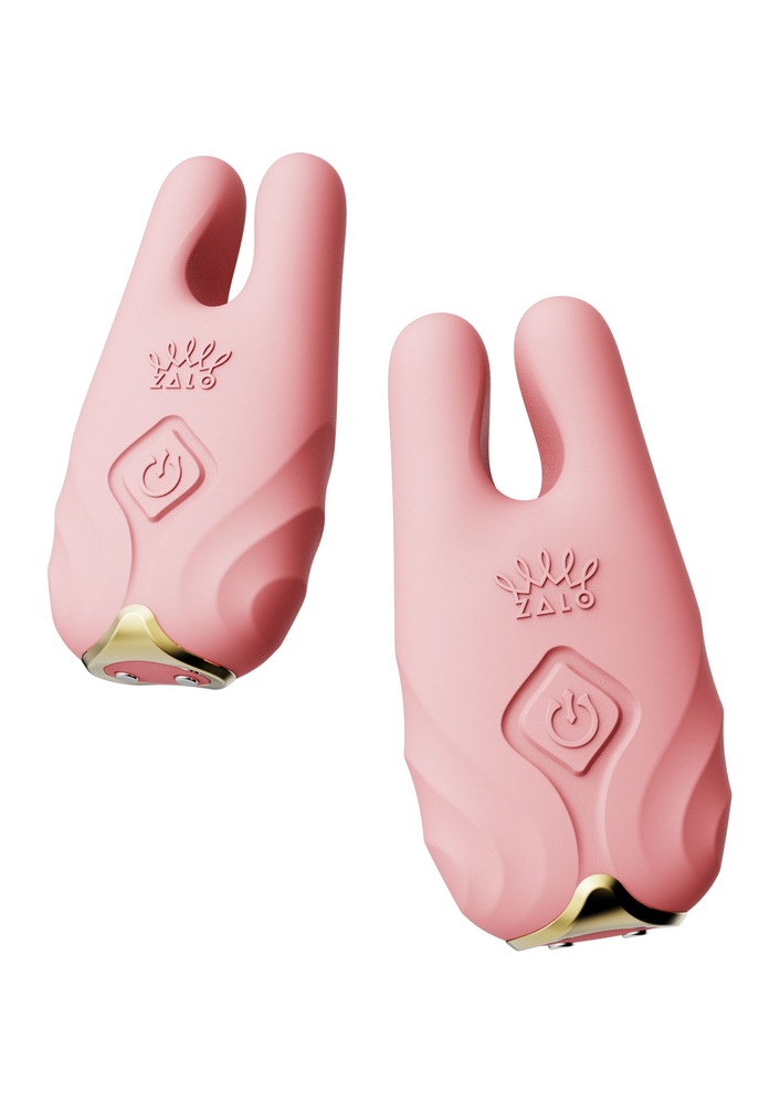 Zalo Nave Vibrating Nipple Clamps PINK - 10
