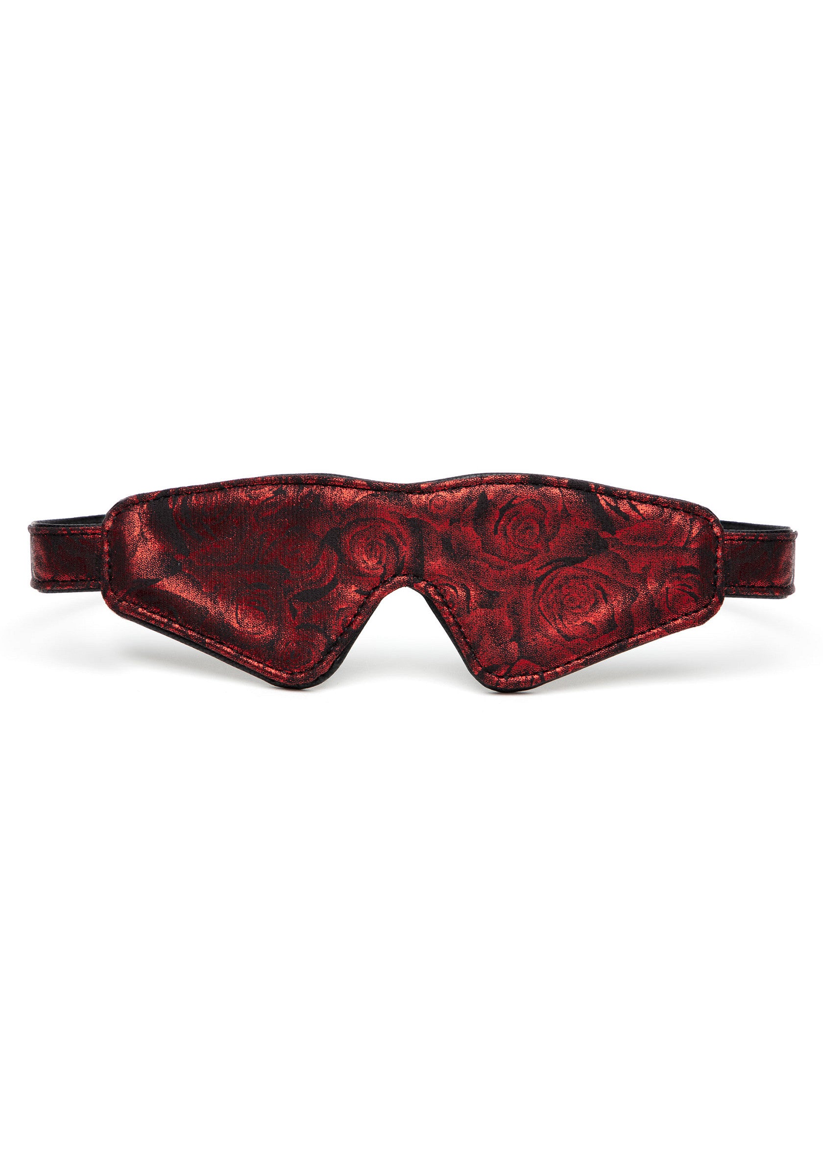 Reverse PU Leather Blindfold RED - 2