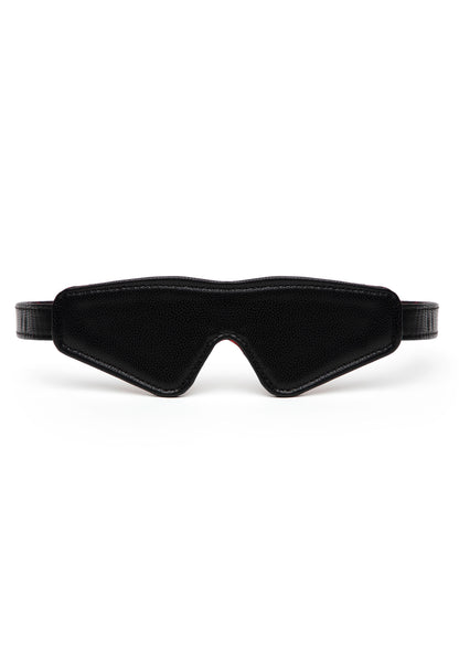 Reverse PU Leather Blindfold RED - 1