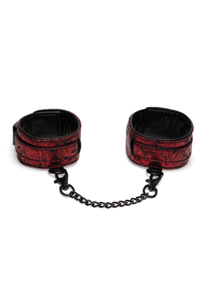 Reverse PU Leather Ankle Cuffs RED - 4