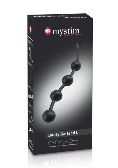 MyStim Booty Garland Anal Chain L BLACK - 0