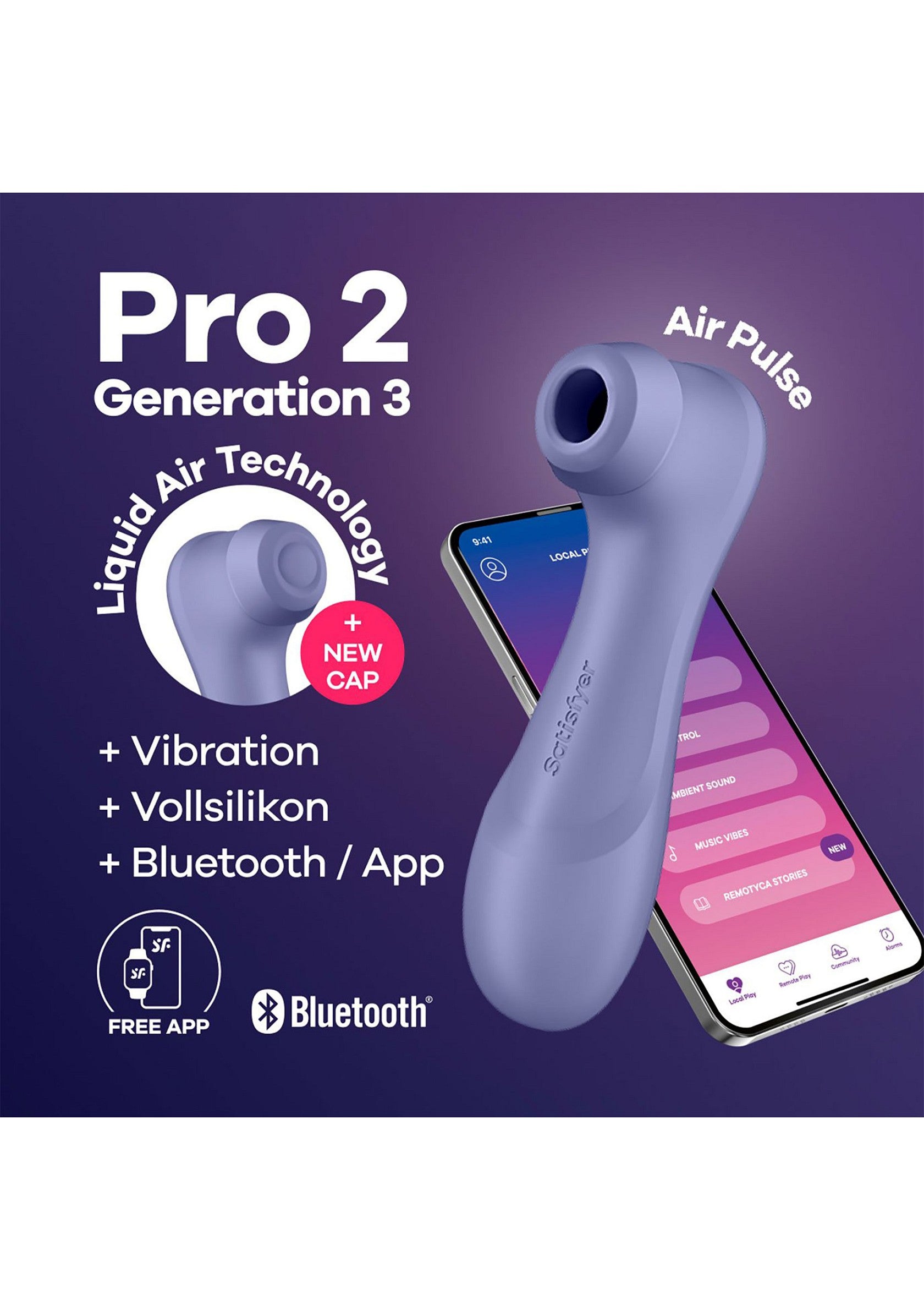 Satisfyer Pro 2 Generation 3 +Vibraring +App PURPLE - 5