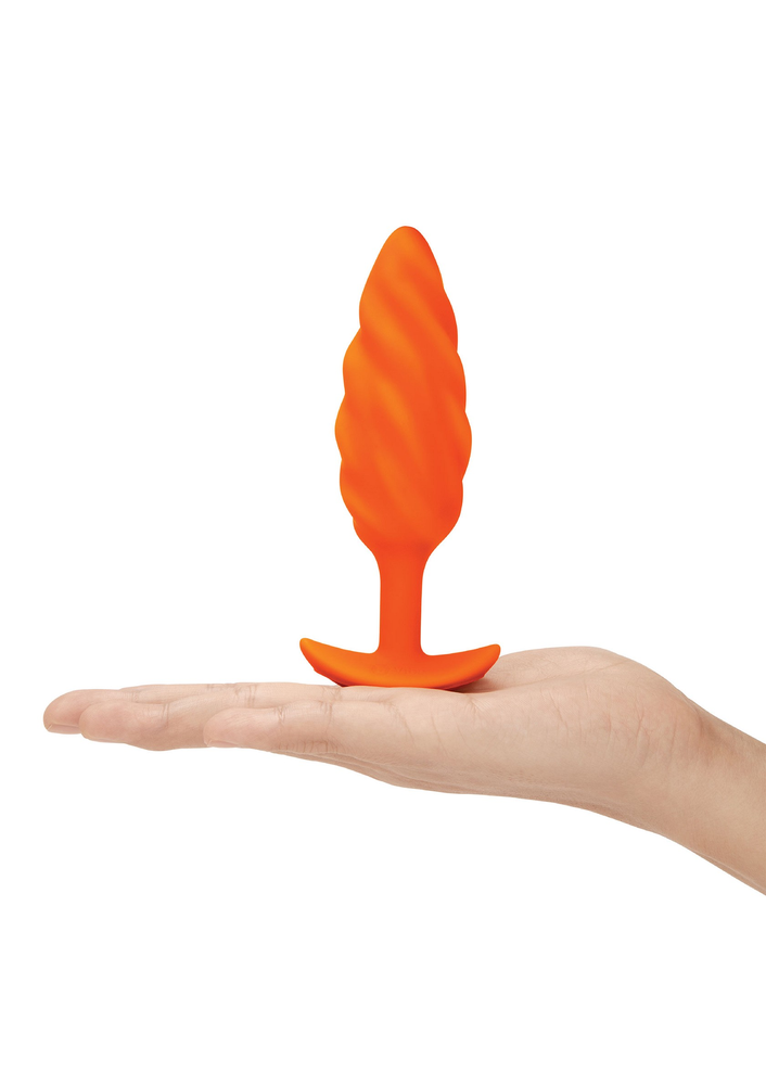 B-Vibe Swirl Texture Plug ORANGE - 9