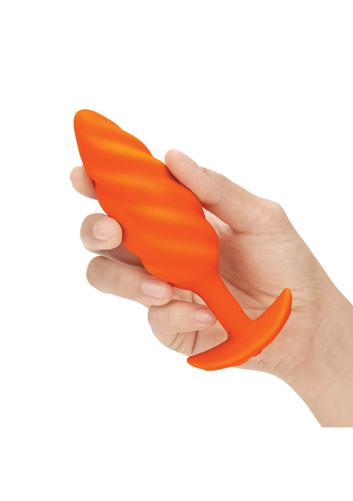 B-Vibe Swirl Texture Plug ORANGE - 4