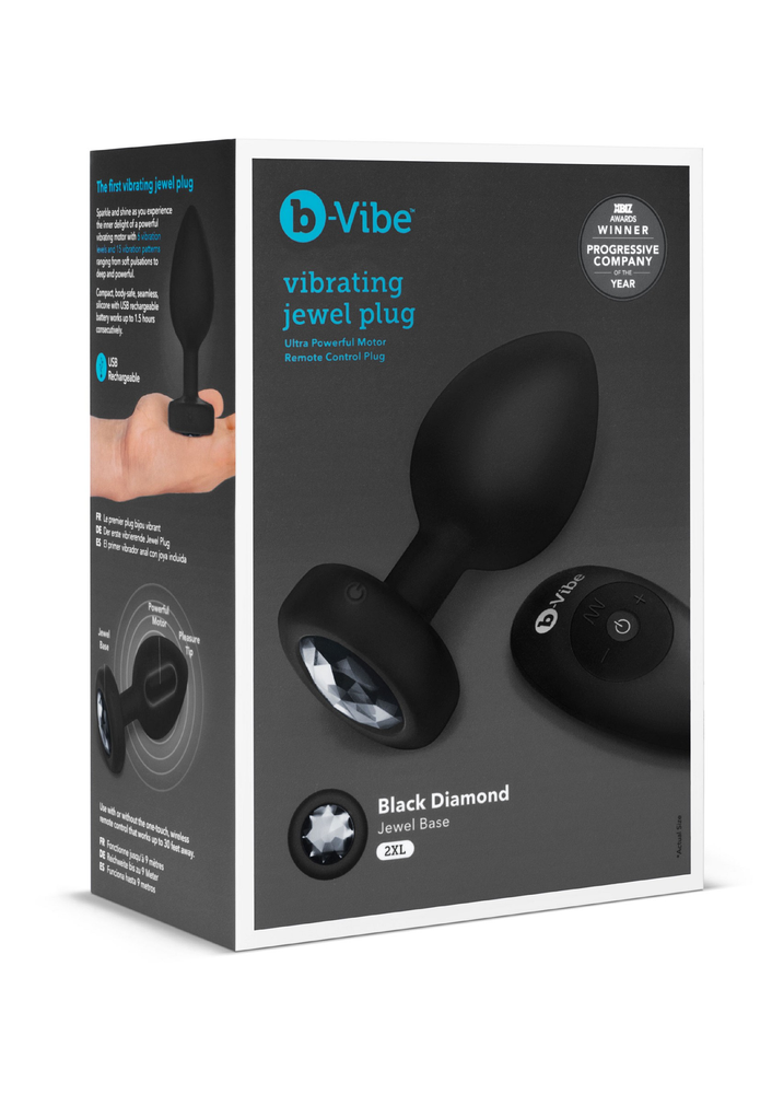 B-Vibe Vibrating Jewel Plug XXL BLACK - 6