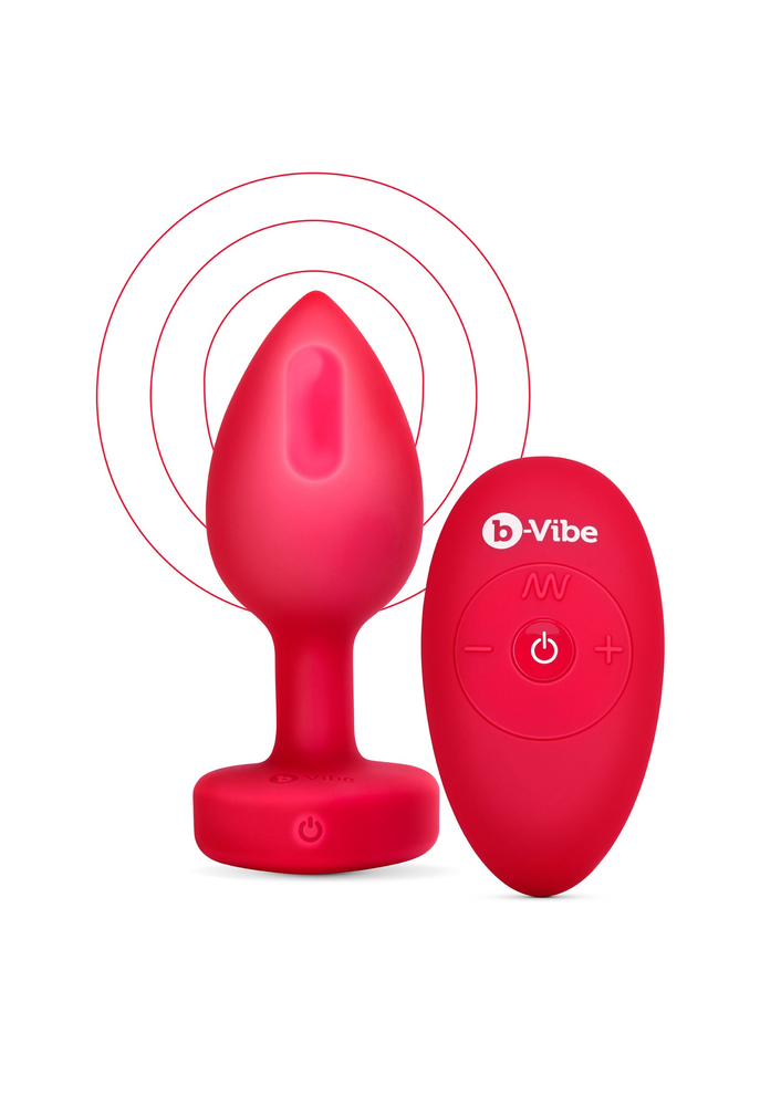 B-Vibe Vibrating Heart Plug M/L RED - 8