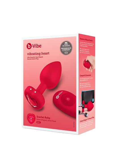 B-Vibe Vibrating Heart Plug M/L RED - 10