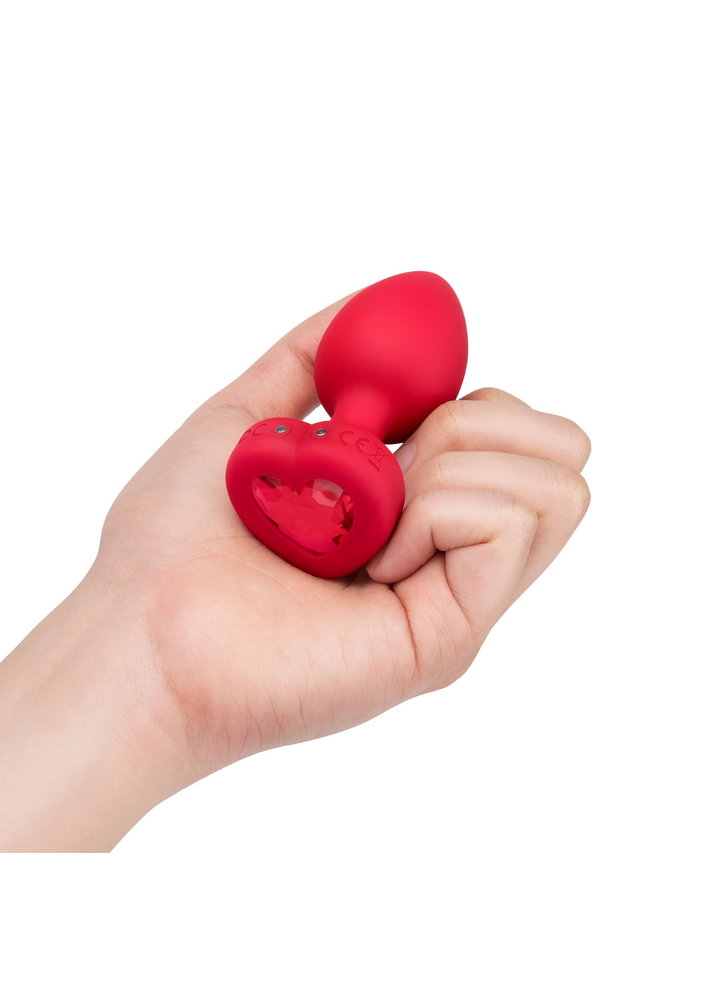 B-Vibe Vibrating Heart Plug M/L RED - 0
