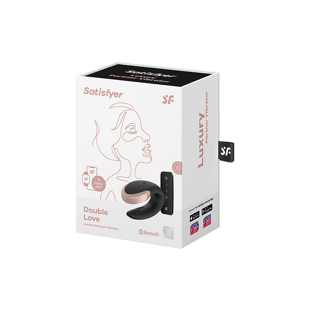 Double Love - Luxury Partner Vibrator - Black Zwart - 4