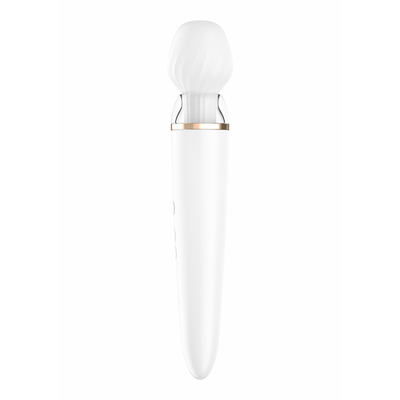 Double Wand-er Wand - Massage Wand and Vibrator - White Wit - 0