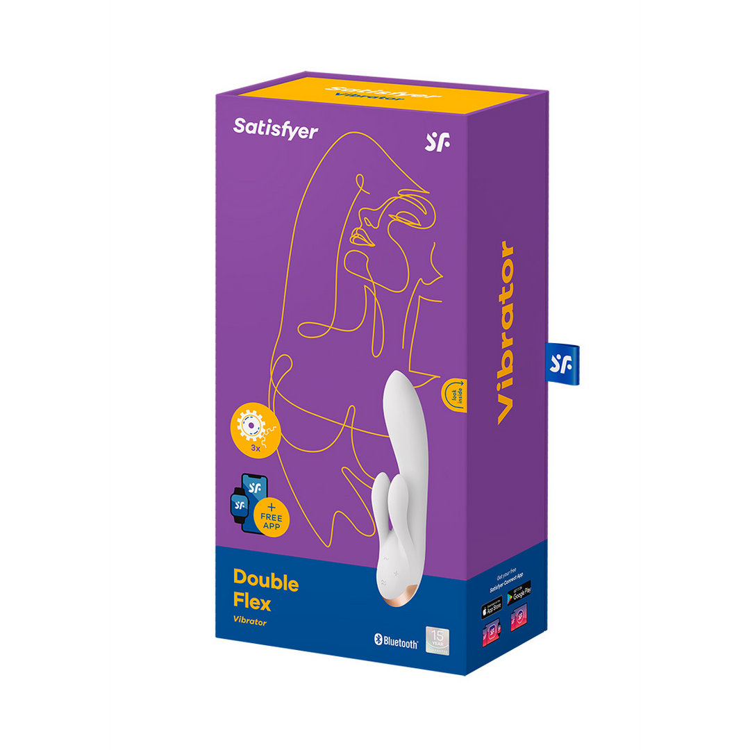 Double Flex - Rabbit Vibrator - White Wit - 0