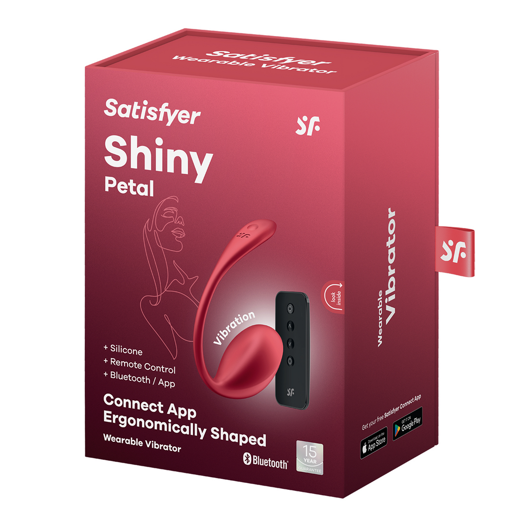 Shiny Petal Connect App - Wearable Couple Vibrator - Red Rood - 2