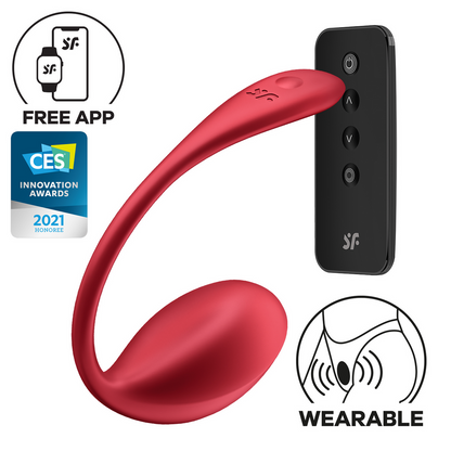 Shiny Petal Connect App - Wearable Couple Vibrator - Red Rood - 0