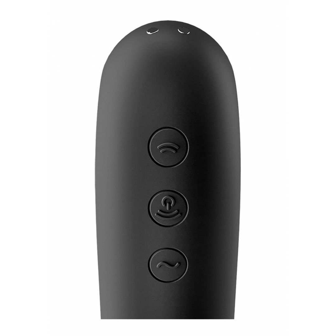 Dual Kiss - Air Pulse Vibrator - Black Zwart - 3