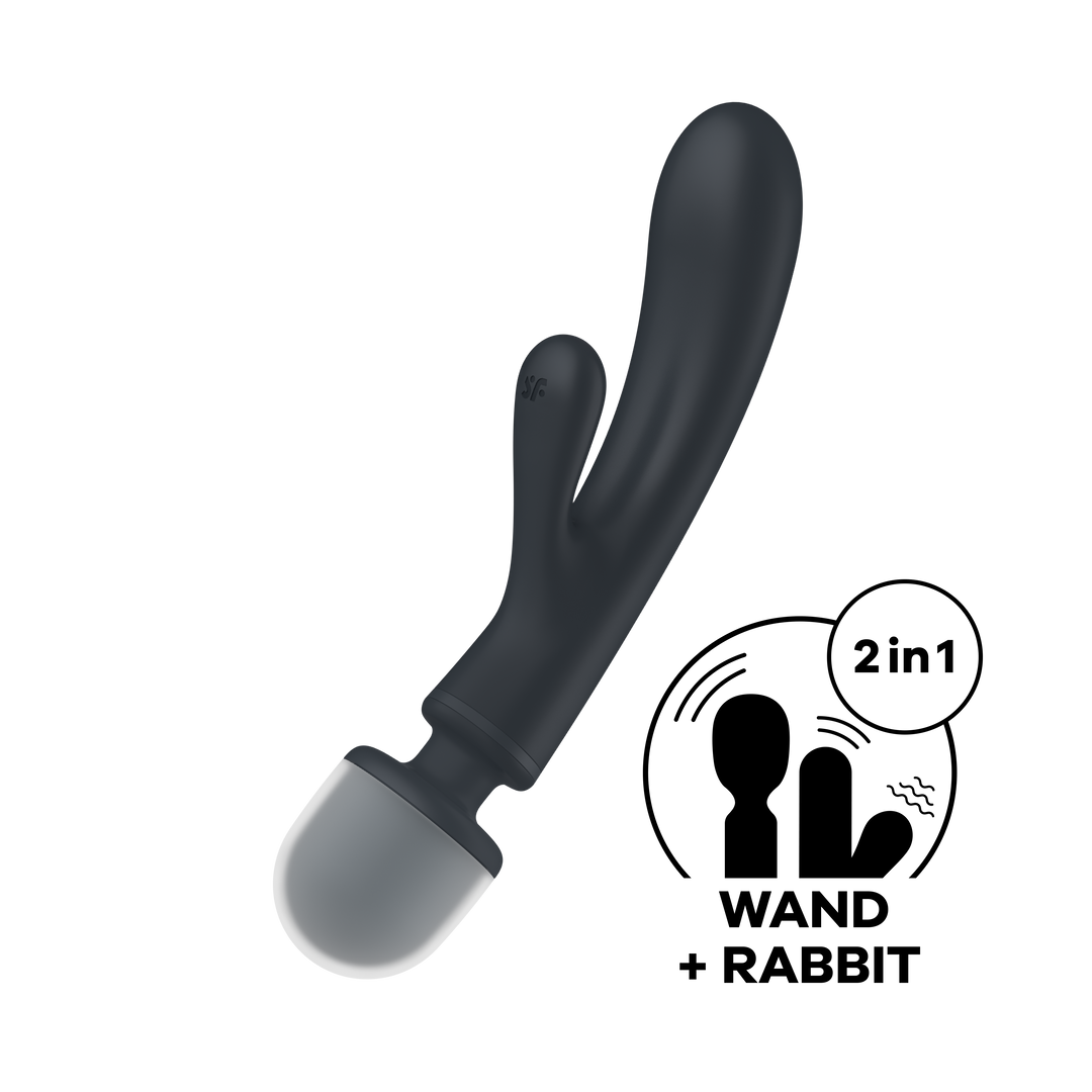 Triple Lover - Hybrid Wand Vibrator - Grey Grijs - 1