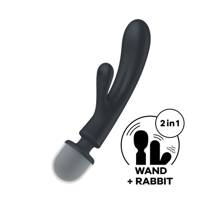 Triple Lover - Hybrid Wand Vibrator - Grey Grijs - 1