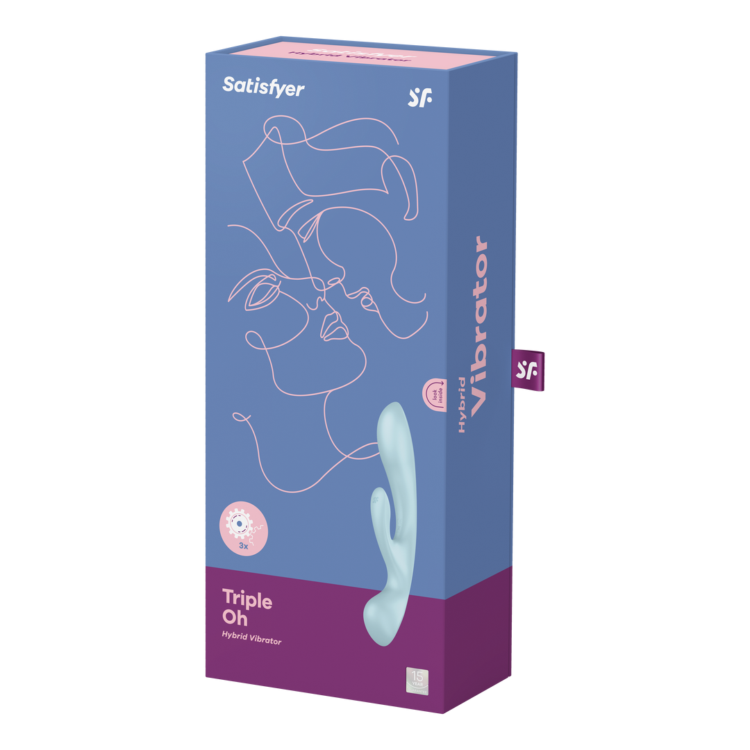 Triple Oh - Rabbit Vibrator - Light Blue Blauw - 0