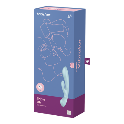 Triple Oh - Rabbit Vibrator - Light Blue Blauw - 0