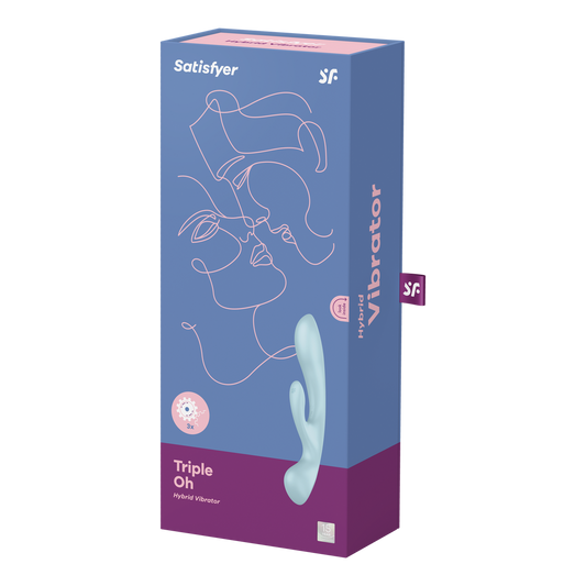 Triple Oh - Rabbit Vibrator - Light Blue