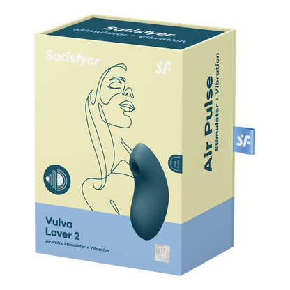 Vulva Lover 2 - Double Air Pulse Vibrator - Blue Groen - 2