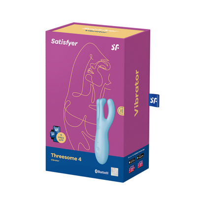 Threesome 4Plus - Lay-on Vibrator with App - Blue Blauw - 0