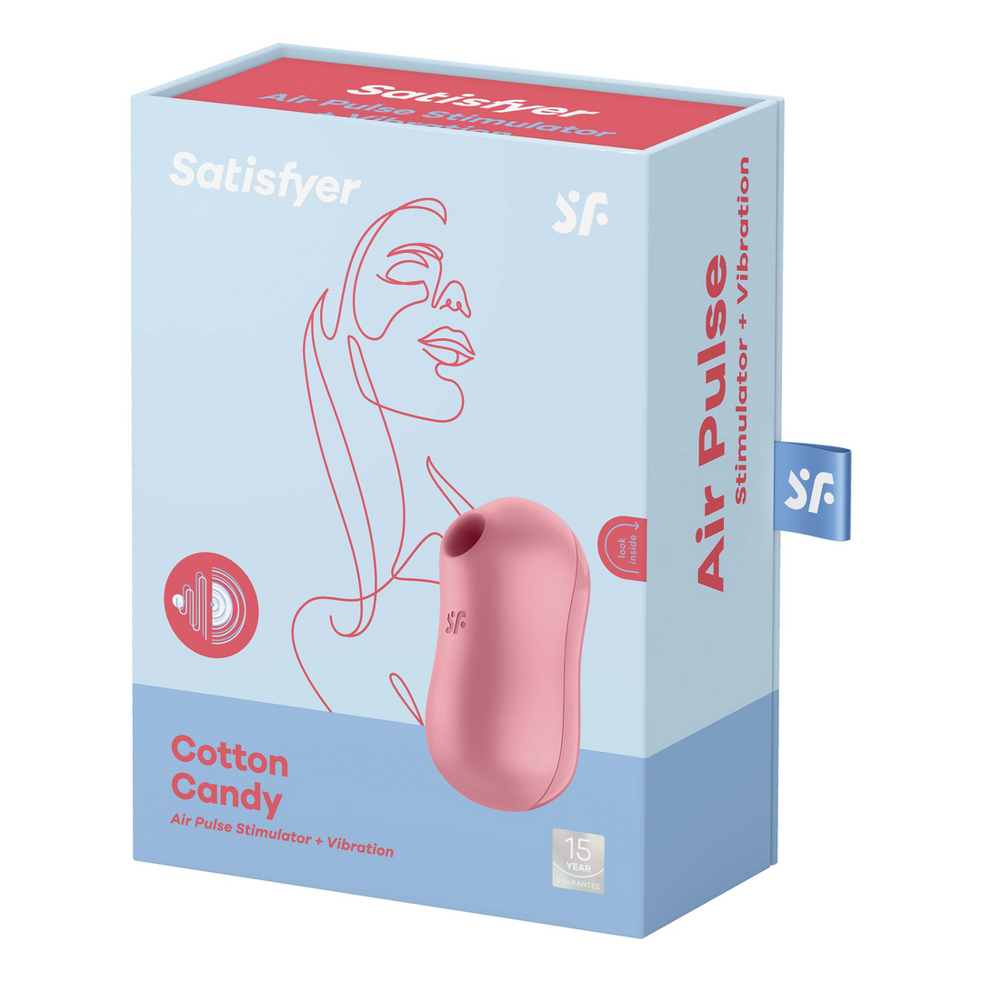 Cotton Candy - Double Air Pulse Vibrator - Light Red Roze - 1