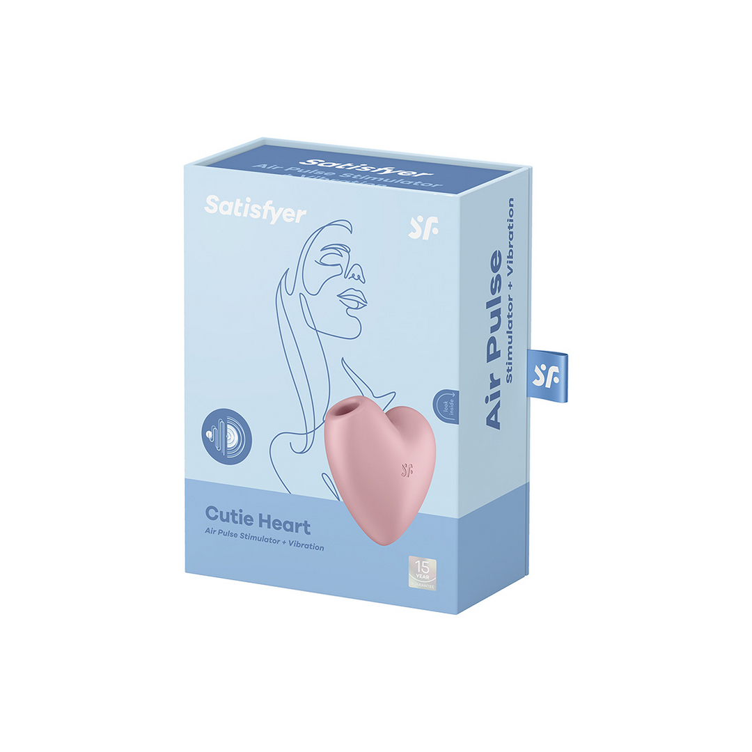 Cutie Heart - Air Pulse Stimulator and Vibration - Light Red Roze - 3