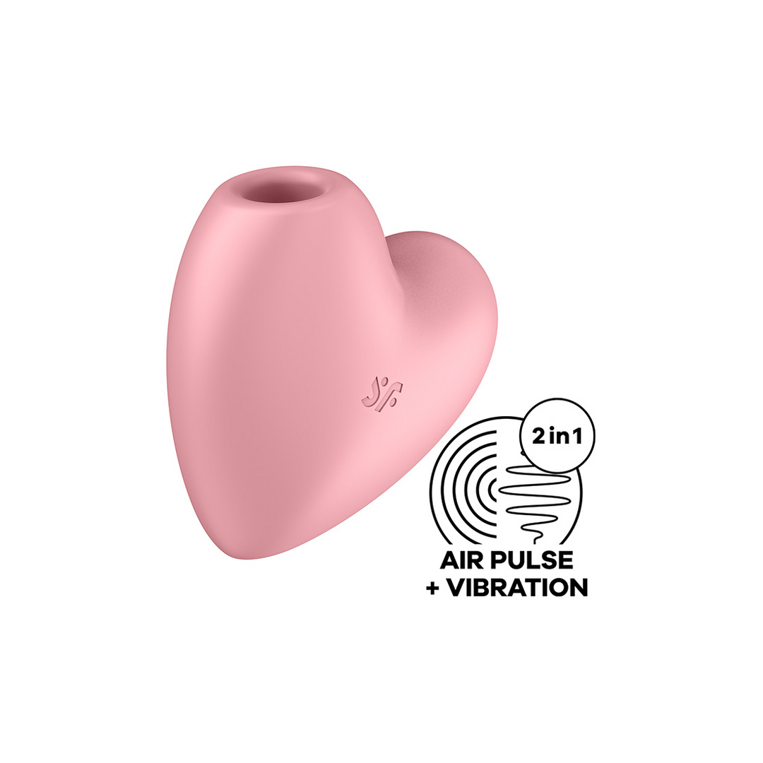 Cutie Heart - Air Pulse Stimulator and Vibration - Light Red Roze - 1