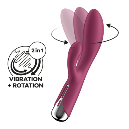 Spinning Rabbit 1 - Rotating Rabbit Vibrator - Red Rood - 3