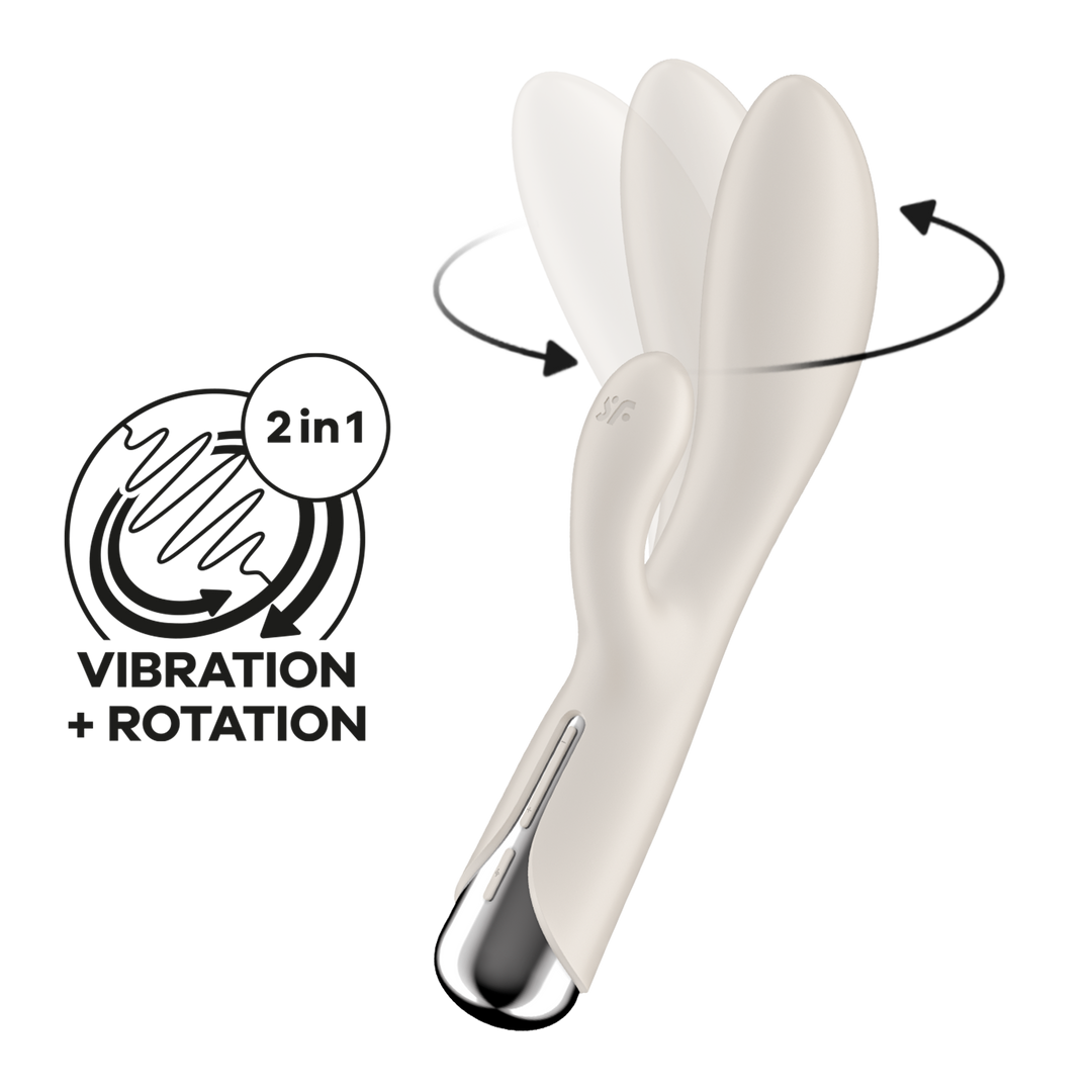 Spinning Rabbit 1 - Rotating Rabbit Vibrator - Beige Wit - 6