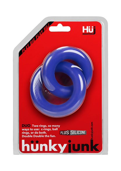 Duo Linked Cock & Ball Rings BLUE - 1