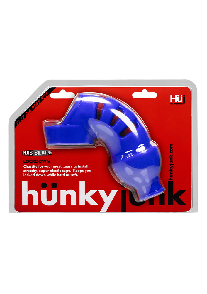 Hunkyjunk Lockdown Chastity Cage BLUE - 1