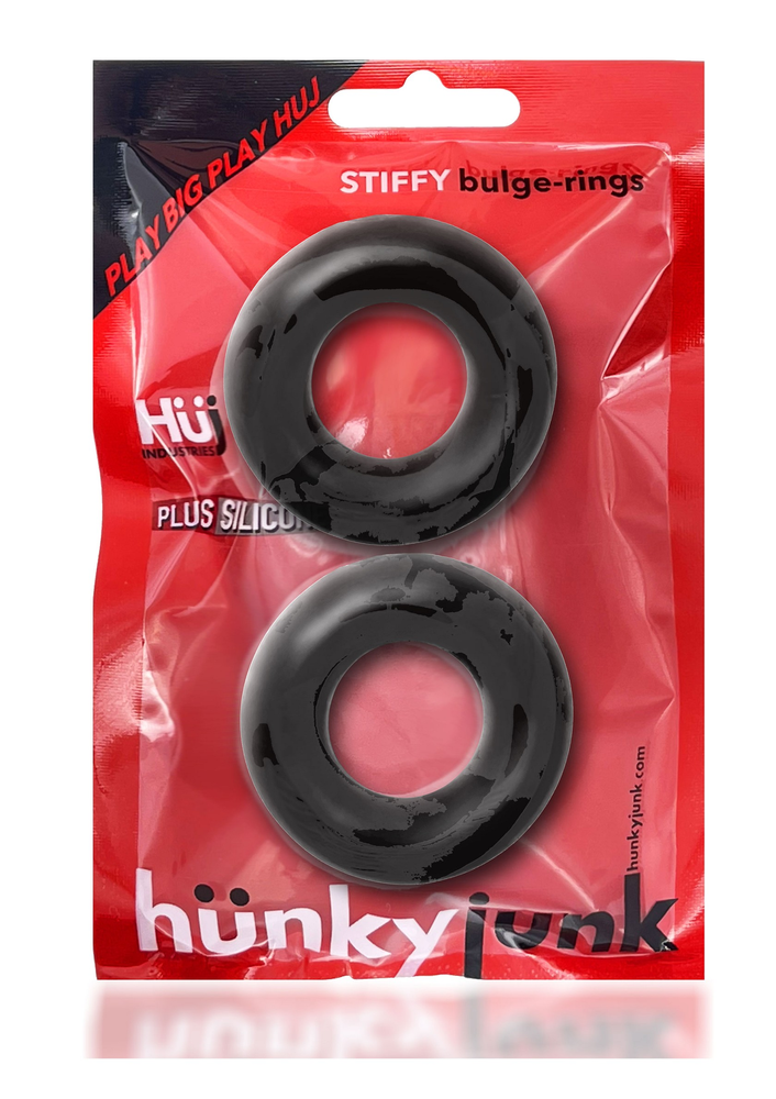 Hunkyjunk Stiffy 2-pack bulge Cockrings BLACK - 2