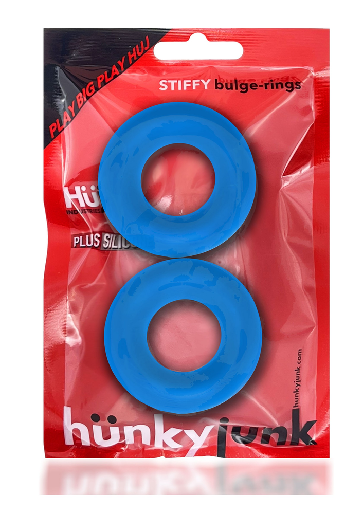 Hunkyjunk Stiffy 2-pack bulge Cockrings BLUE - 2