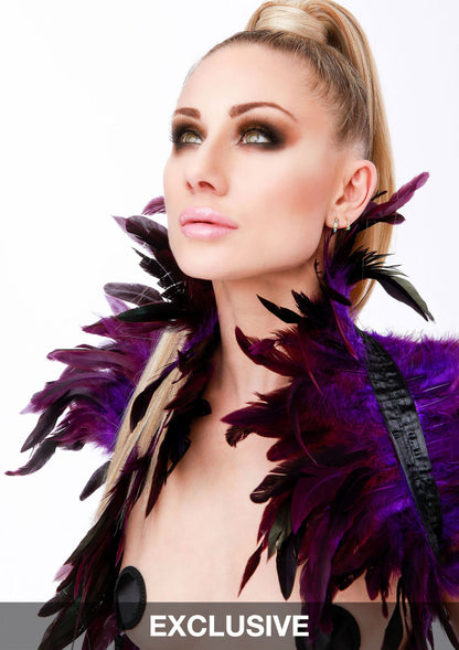 Kinky Diva Feather Shoulder Wrap BLACK O/S - 1184