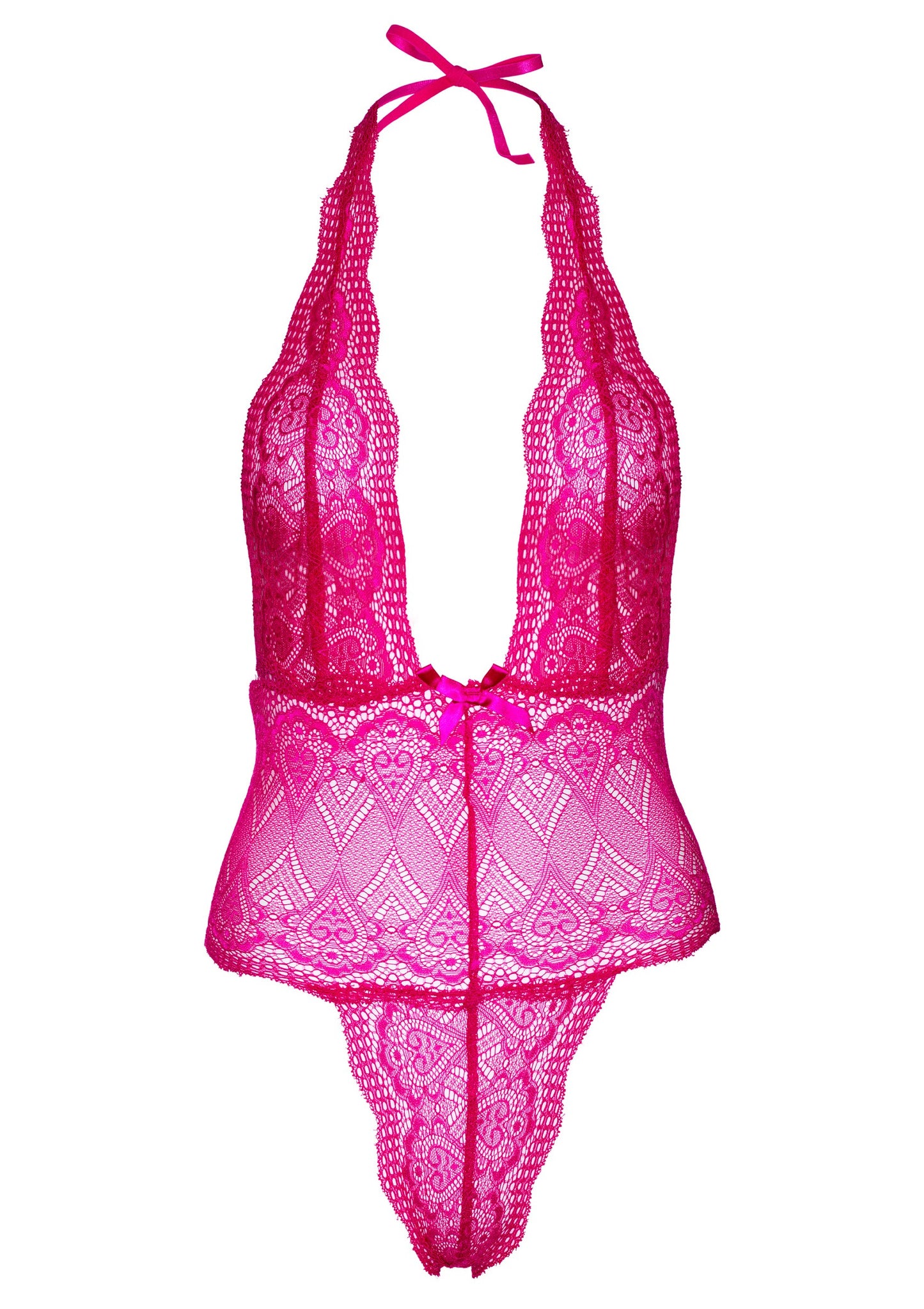 Daring Intimates Heart Lace Teddy PINK S/M - 2
