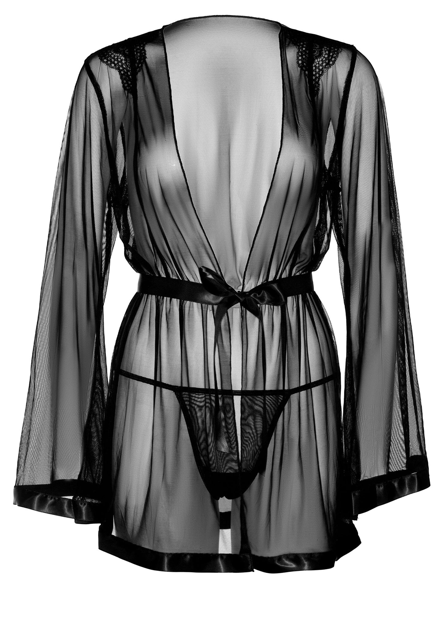 Daring Intimates Sheer Kimono and String BLACK S/M - 13