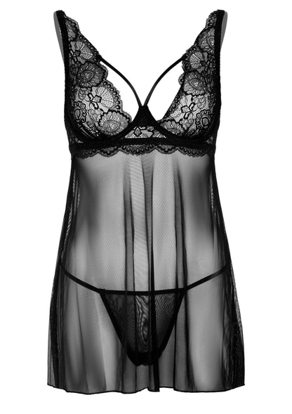 Daring Intimates Lace Babydoll and String BLACK S/M - 6