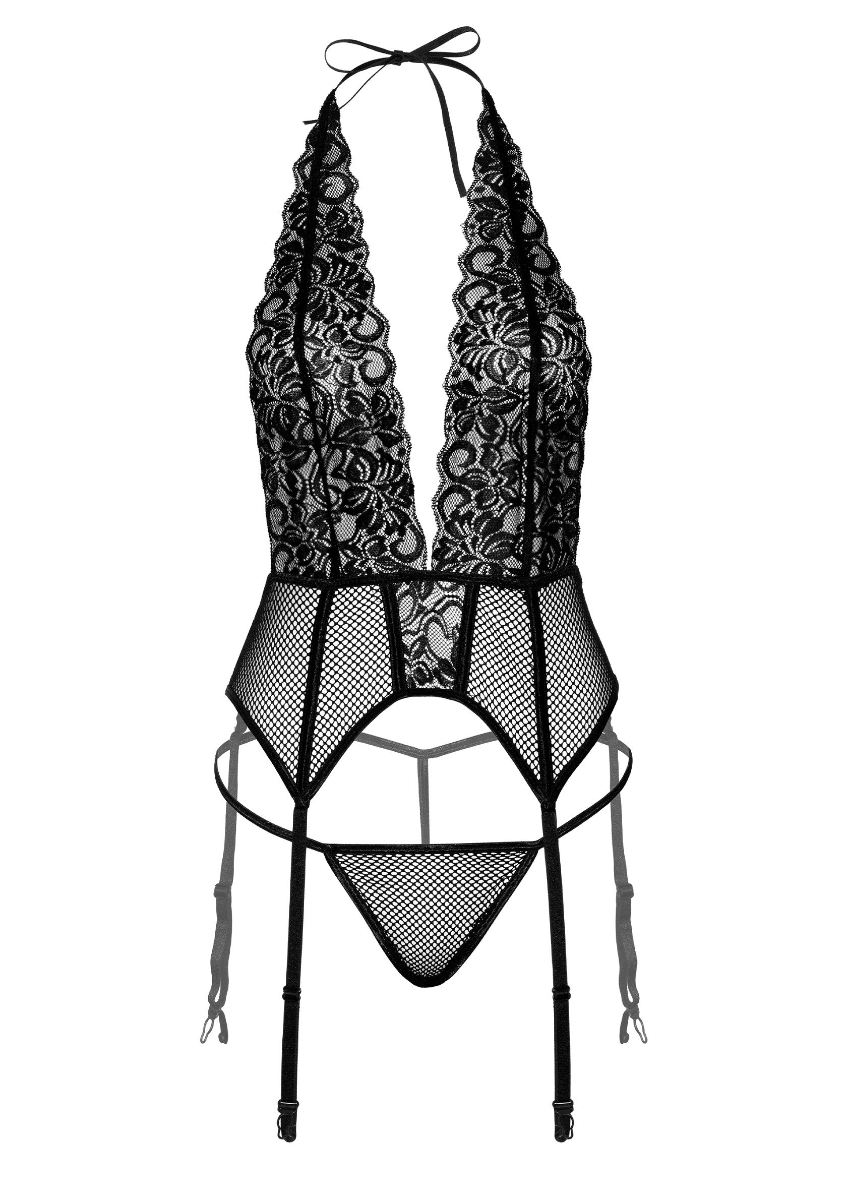 Daring Intimates Cami Garter and String BLACK S/M - 3