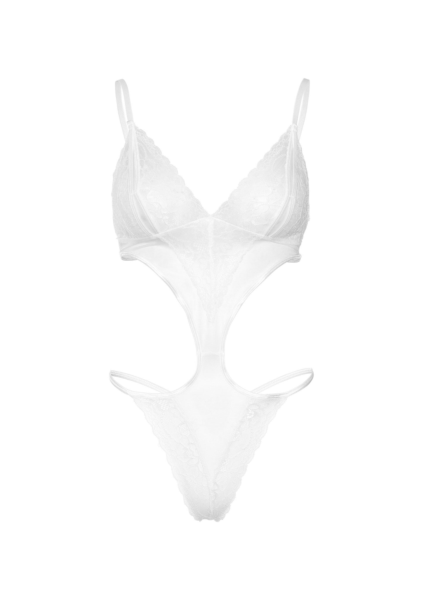 Daring Intimates Cut-out Peek-a-Boo Teddy WHITE S/M - 0