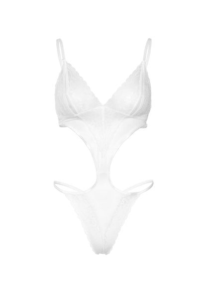 Daring Intimates Cut-out Peek-a-Boo Teddy WHITE S/M - 0