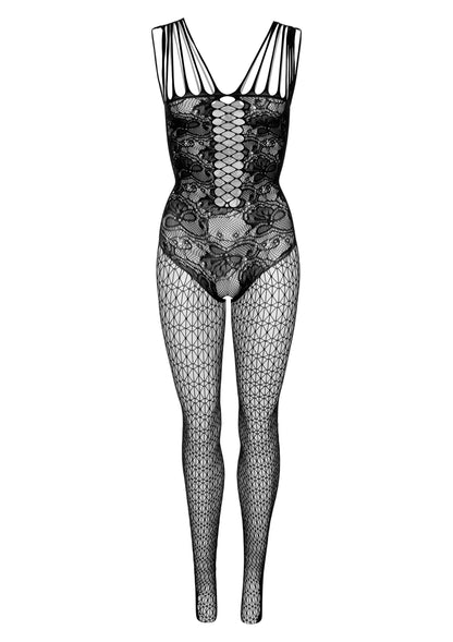 Daring Intimates Hex and Lace Net Bodystocking BLACK O/S - 7