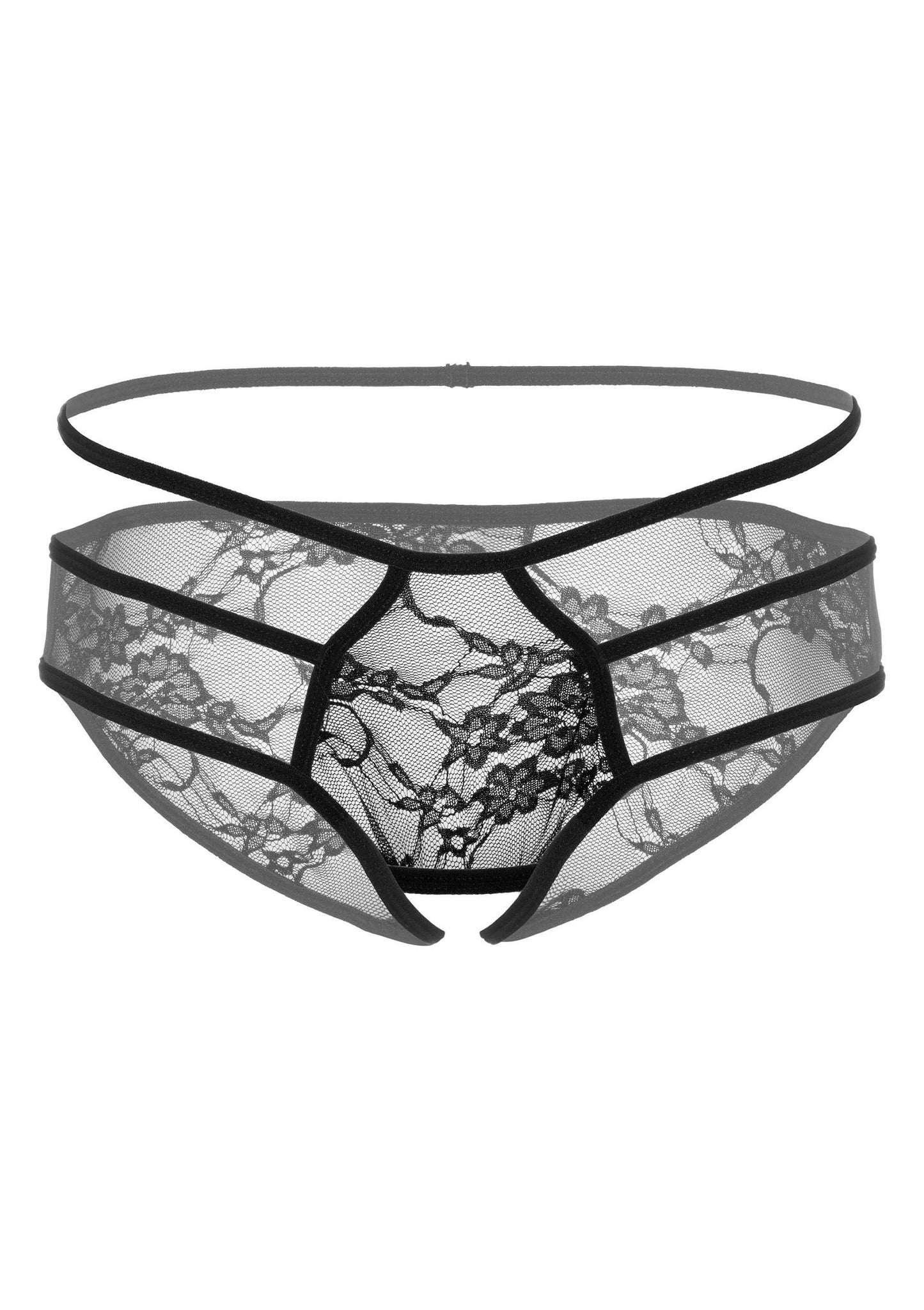 Daring Intimates Jade crotchless bikini panty BLACK S/M - 1