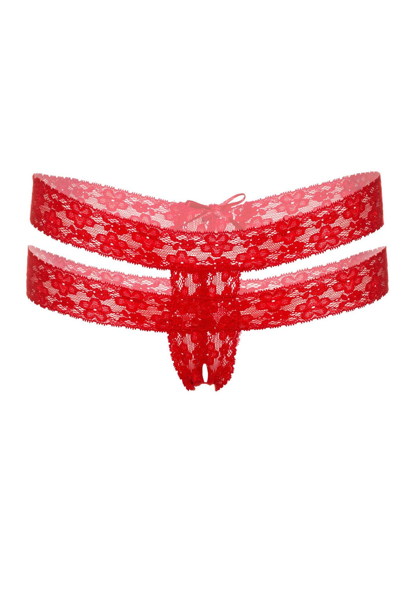 Daring Intimates Lucy crotchless thong panty RED S/M - 1